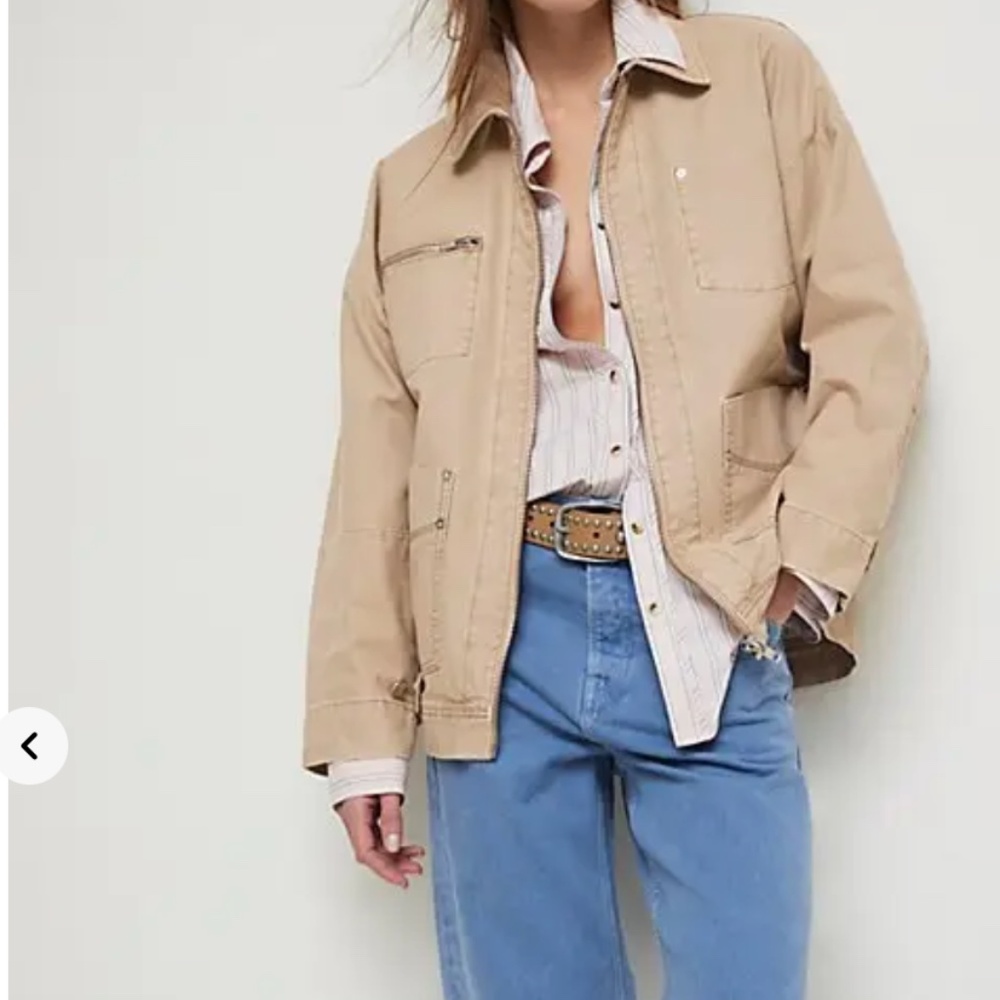 Free People We The Free Easy That Canvas Jacket Sz Sm